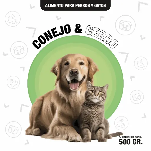 [CONEJO500GRPYG] Conejo & cerdo / 500 gr.