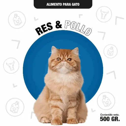 [RES500GRPG] Res & pollo/ 500gr para gato.